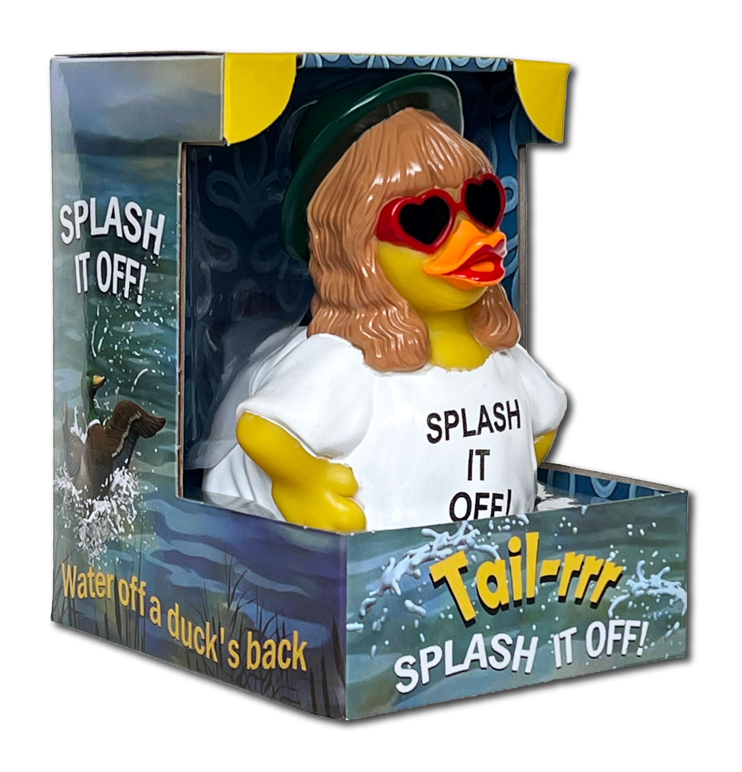 CelebriDucks Tail-RRR splash it off bath duck floats upright for playful bath time