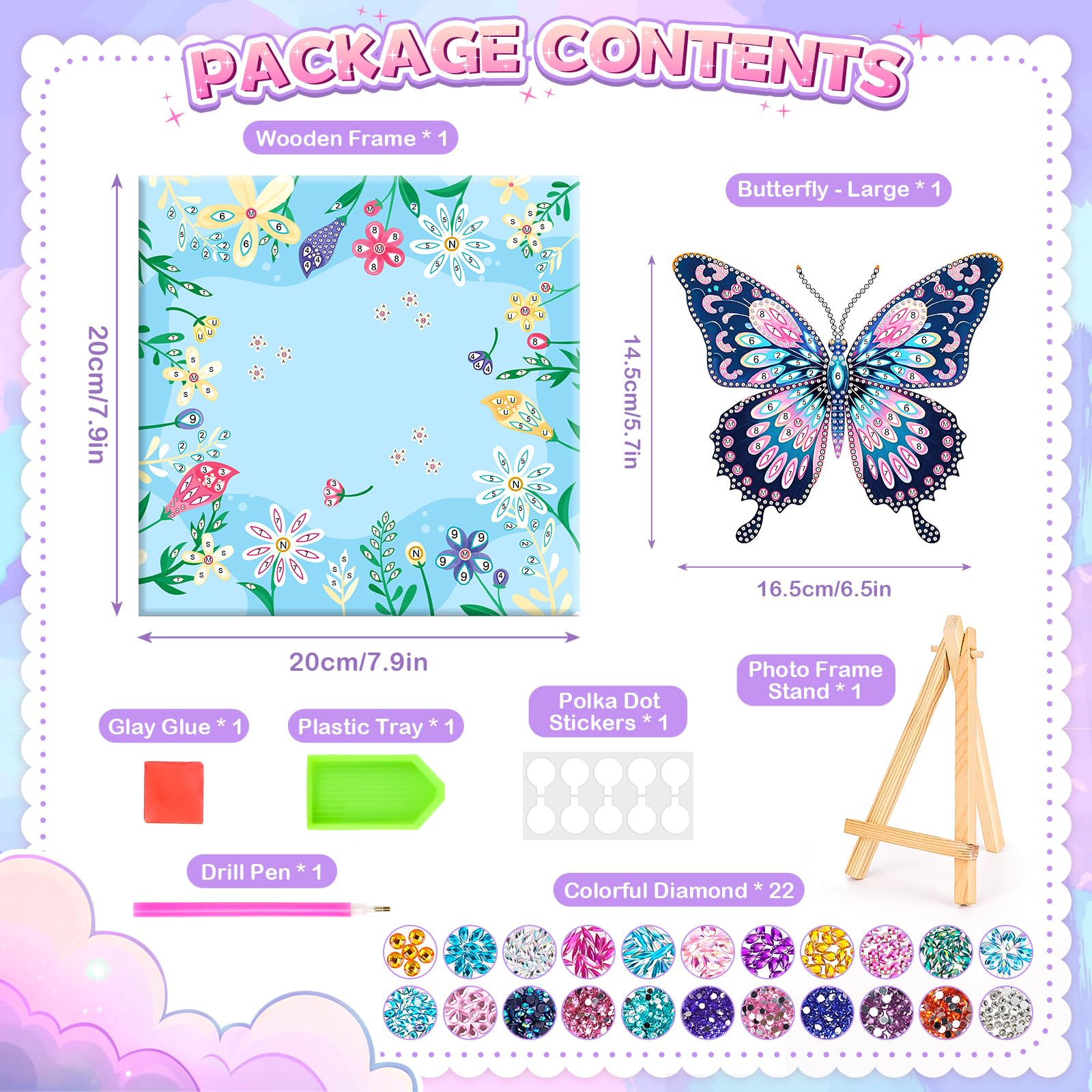 Celecstan butterfly diamond art display ready for desk or shelf