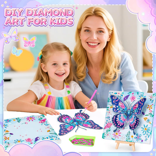 Celecstan solid wood frame showcases finished butterfly diamond art