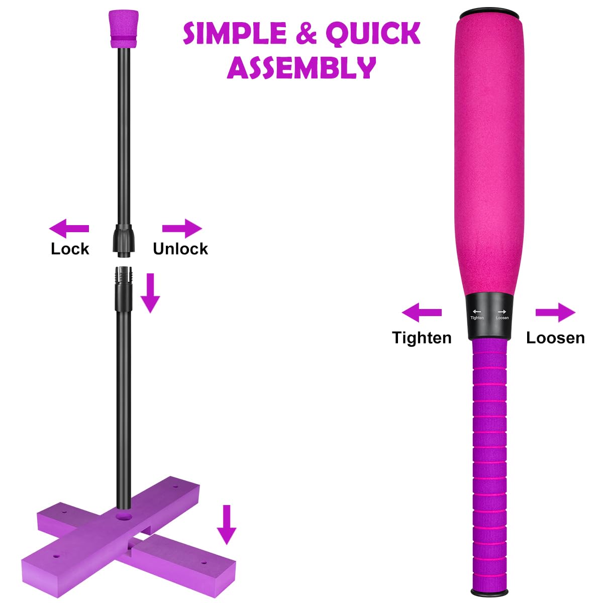 CeleMoon 22-inch tee-baseball bat offers comfortable, beginner-friendly batting for kids.