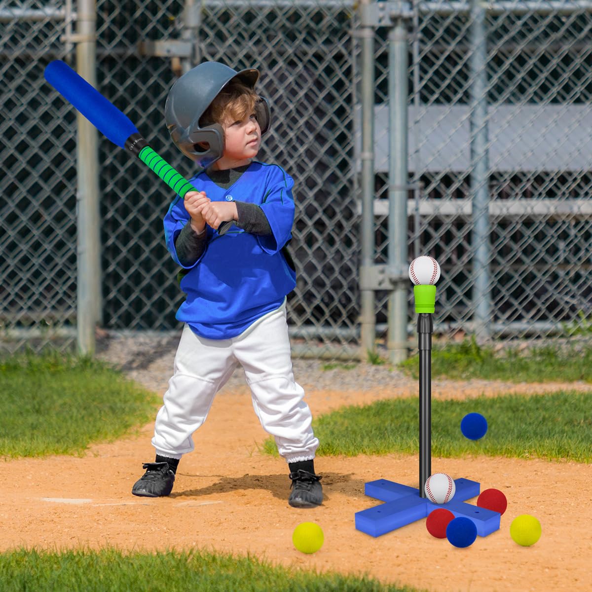 CeleMoon Tball set tee base - adjustable stand for easy practice.