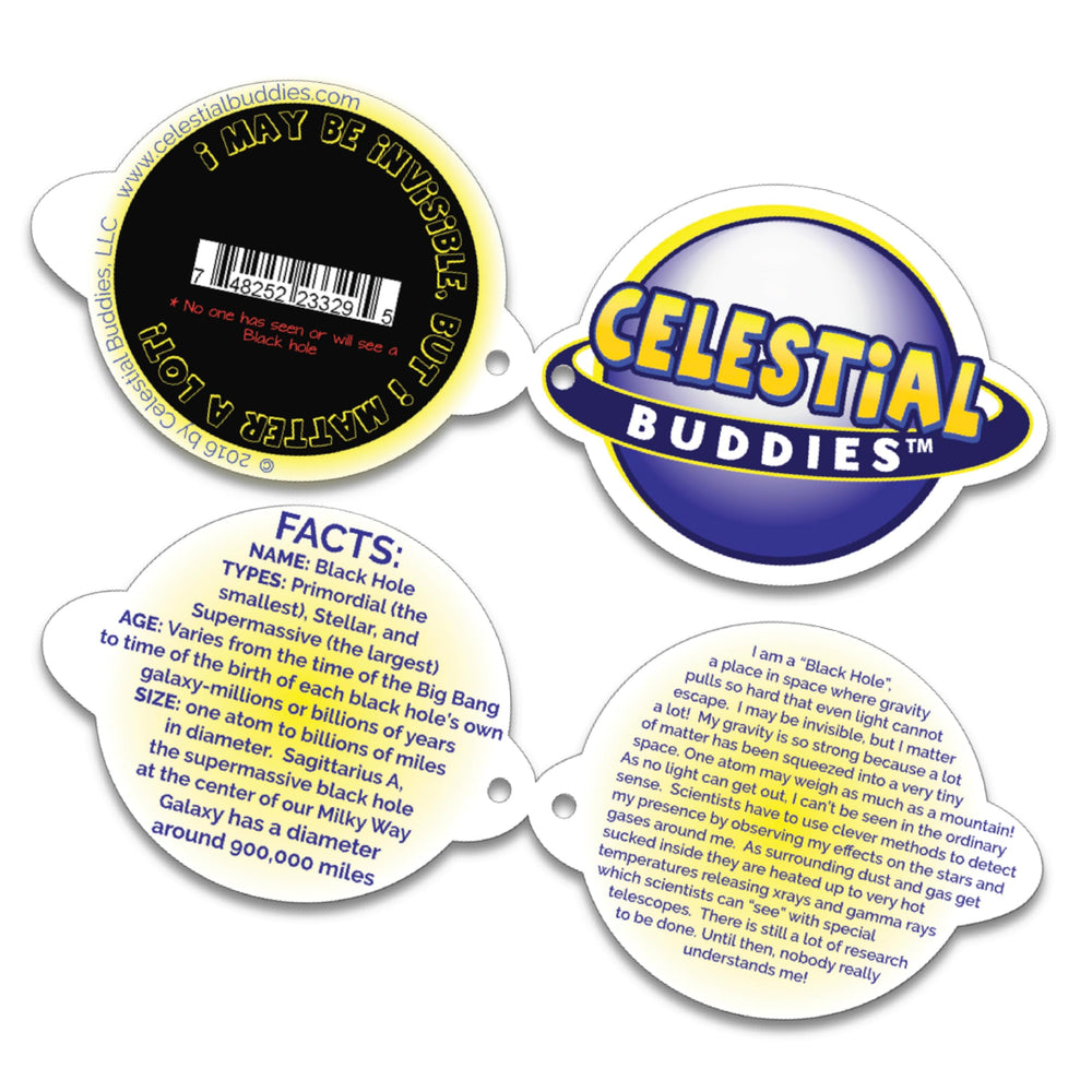 Celestial Buddies Black Hole Buddy enhances bedrooms and classrooms with space themed decor.