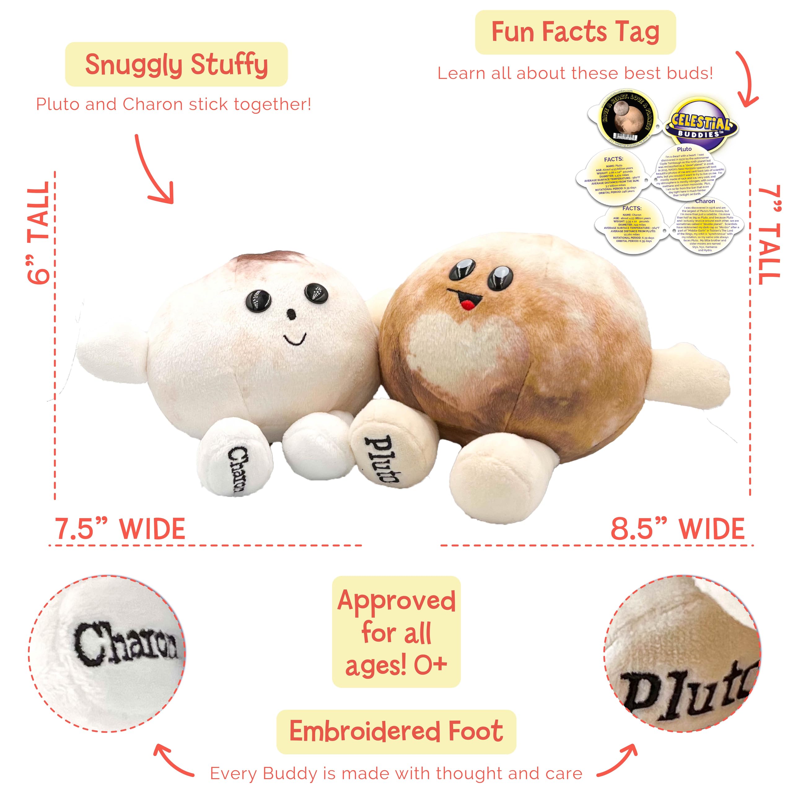 Celestial Buddies Charon Buddy with embroidered features for learning