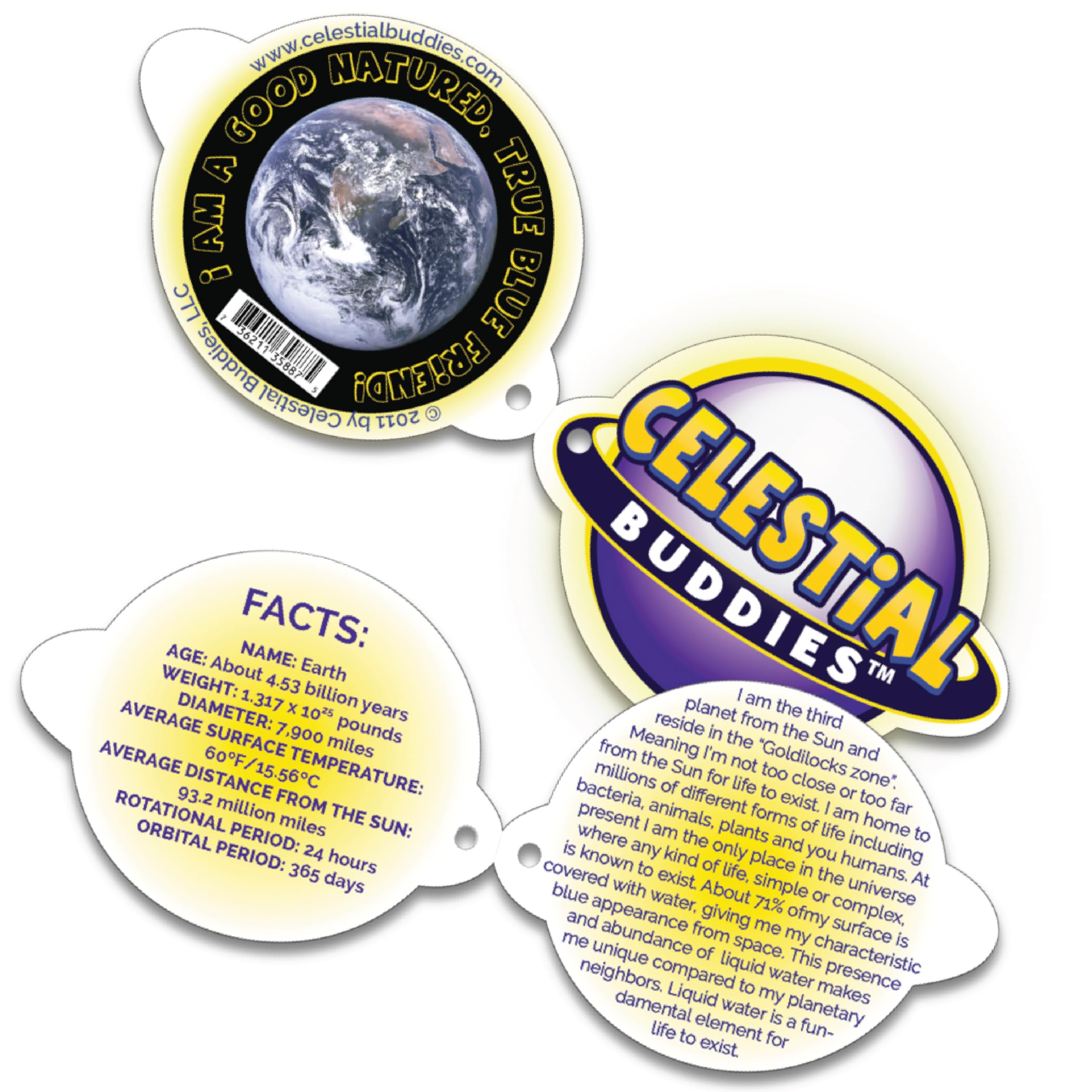 Celestial Buddies Little Earth Buddy care instructions for spot clean or cold machine wash.