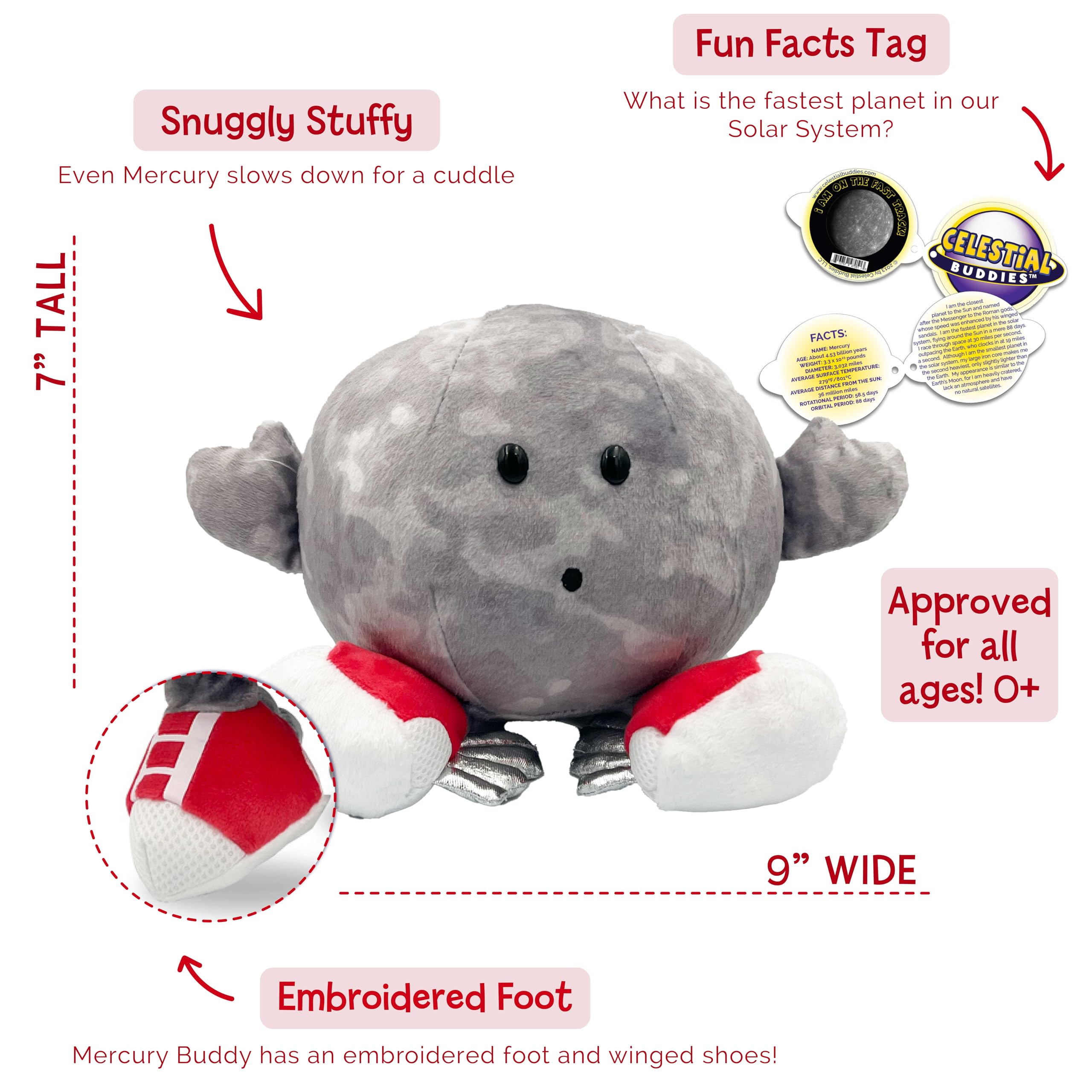 Mercury Buddy soft plush texture perfect for cuddling and bedtime comfort.