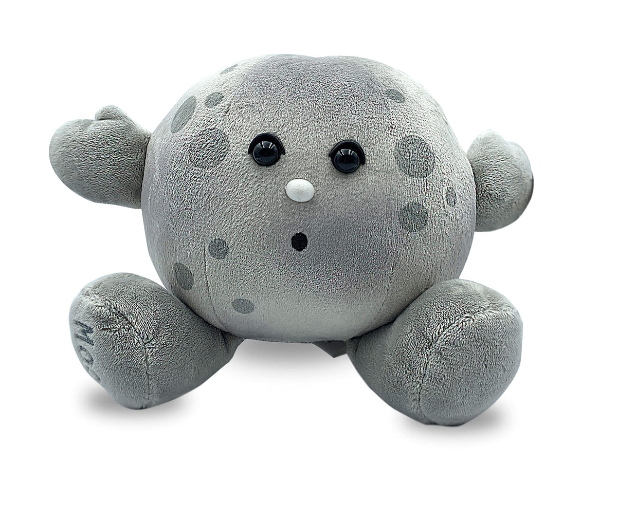 Celestial Buddies Moon Buddy front view showing soft lunar plush for cozy hugs.