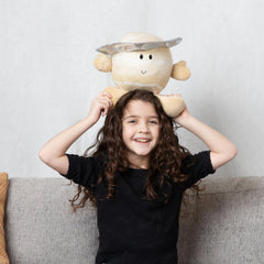 Saturn Buddy educational tag sparks curiosity about orbit concepts.