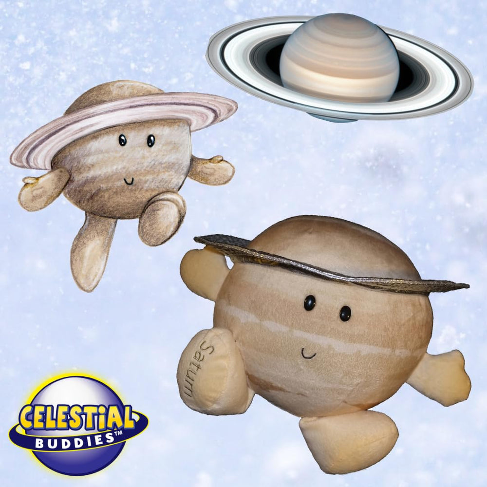 Gift-ready Celestial Buddies Saturn Buddy for science-loving kids.