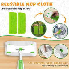 Cellulera 360-degree-rotating-head helps reach corners during role-play cleaning.