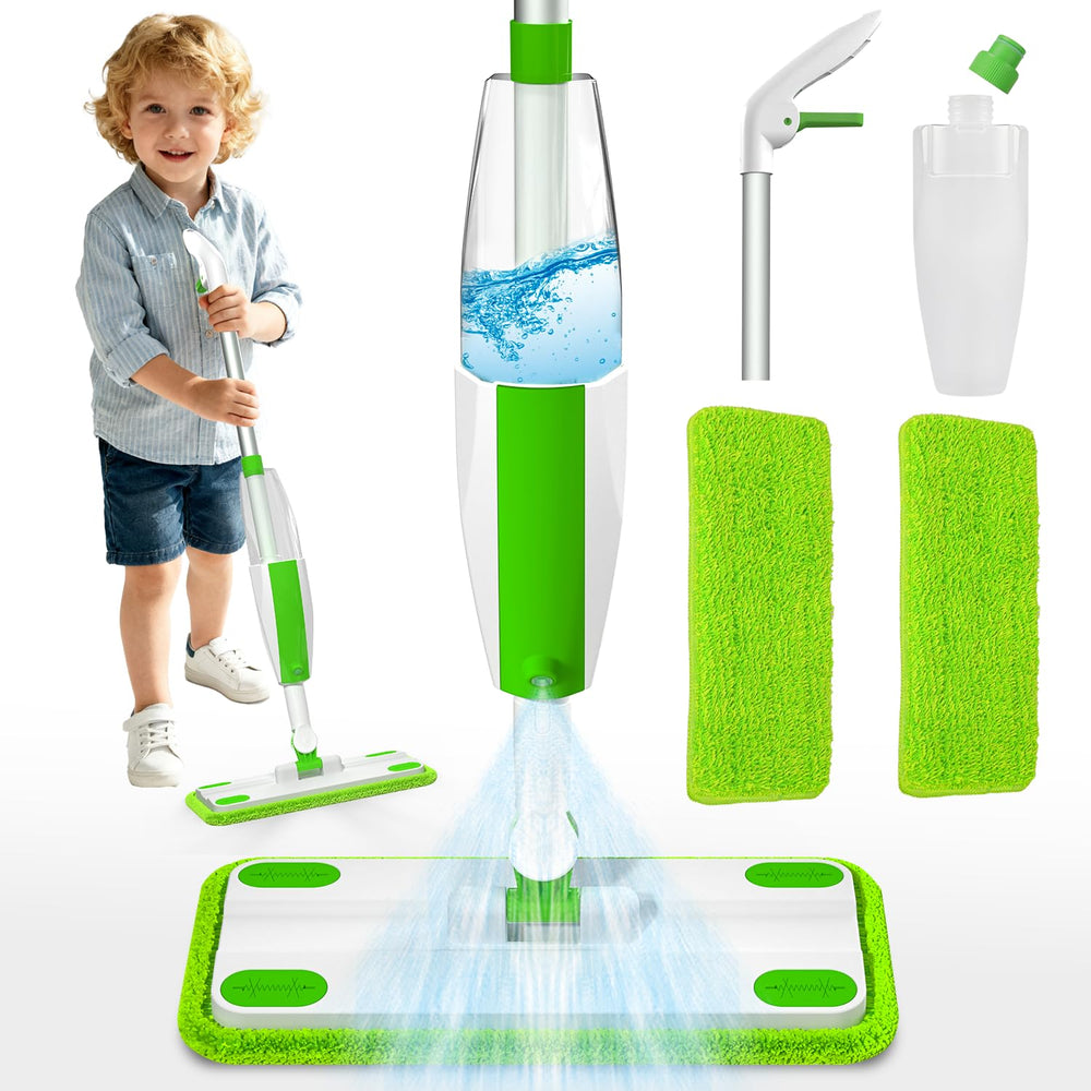 Cellulera real-spraying-action-mop demonstrates authentic pretend cleaning for kids.