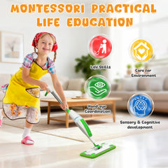 Cellulera toddler-friendly-mop-handle is easy to grip for little hands.