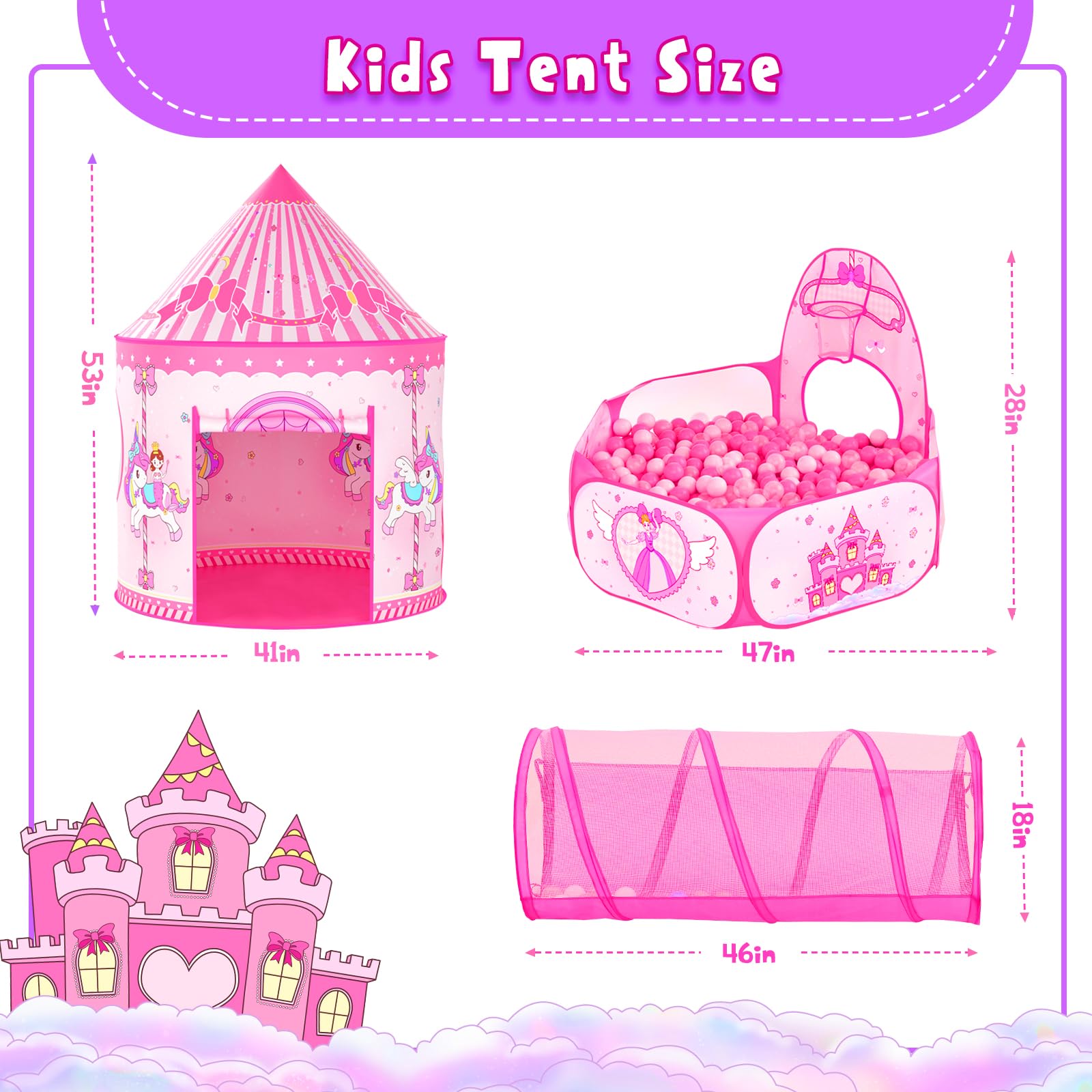 Celontry 3 in 1 Princess Play Tent safe materials for kids' play