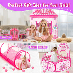 Celontry 3 in 1 Princess Play Tent easy fold and store after use