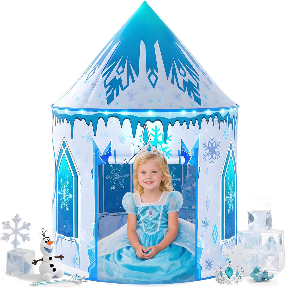 Celontry girls frozen play tent blue castle entrance invites imaginative play