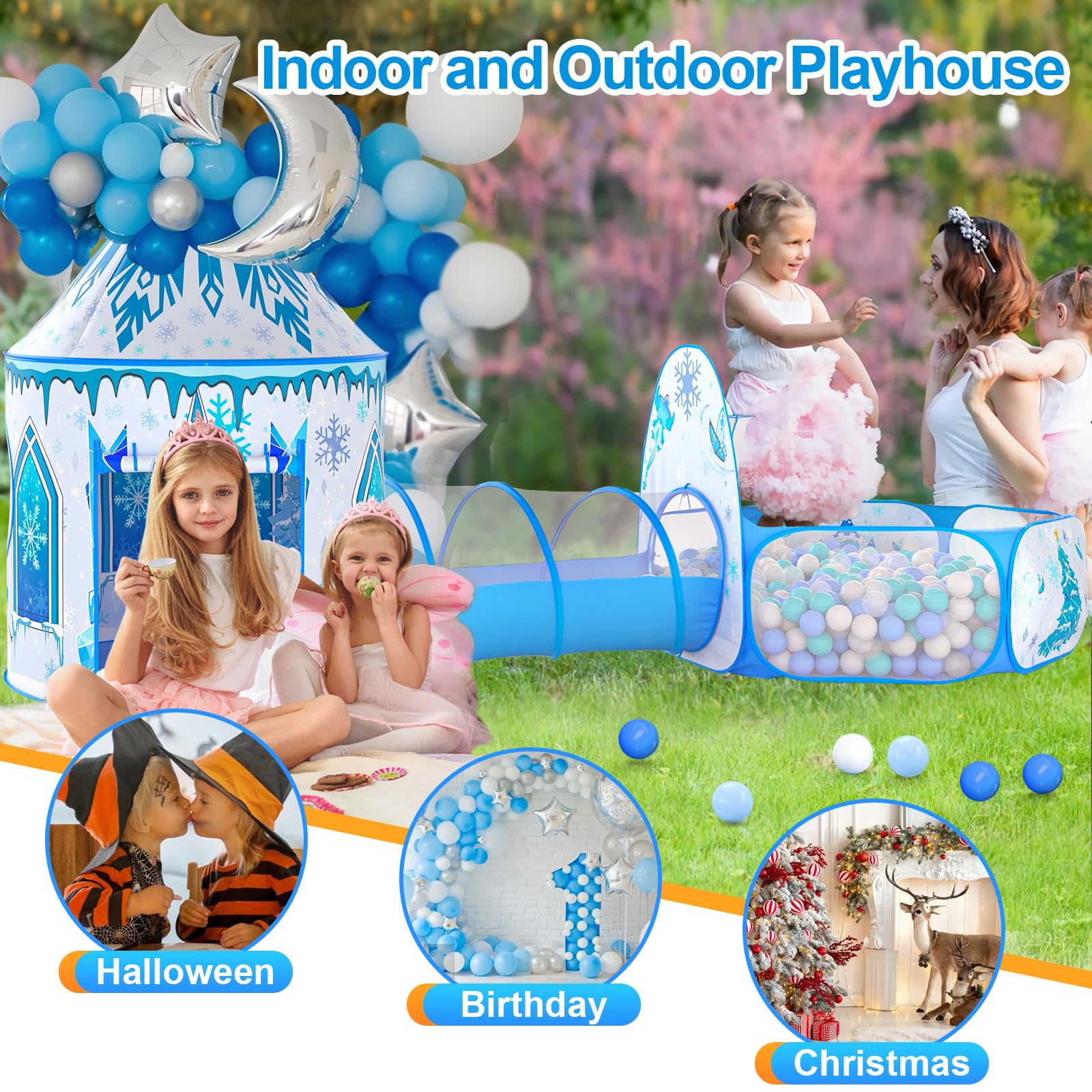 Celontry Indoor-Outdoor Play Tent suitable for birthdays and family fun.