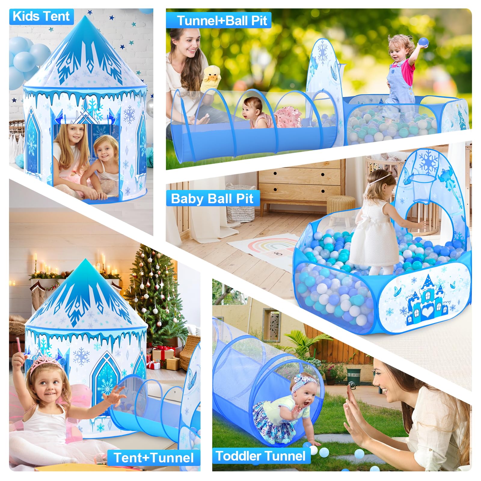 Celontry Toddler Tunnel with Ball Pit supports crawling explorations.
