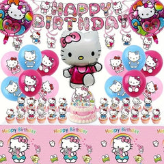 Celunhasev Kitty Birthday banner with Hello Kitty design for a festive photo backdrop