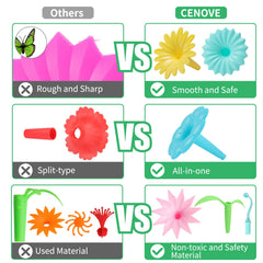 CENOVE colorful petals connectors ready for creative bouquet building and sorting.