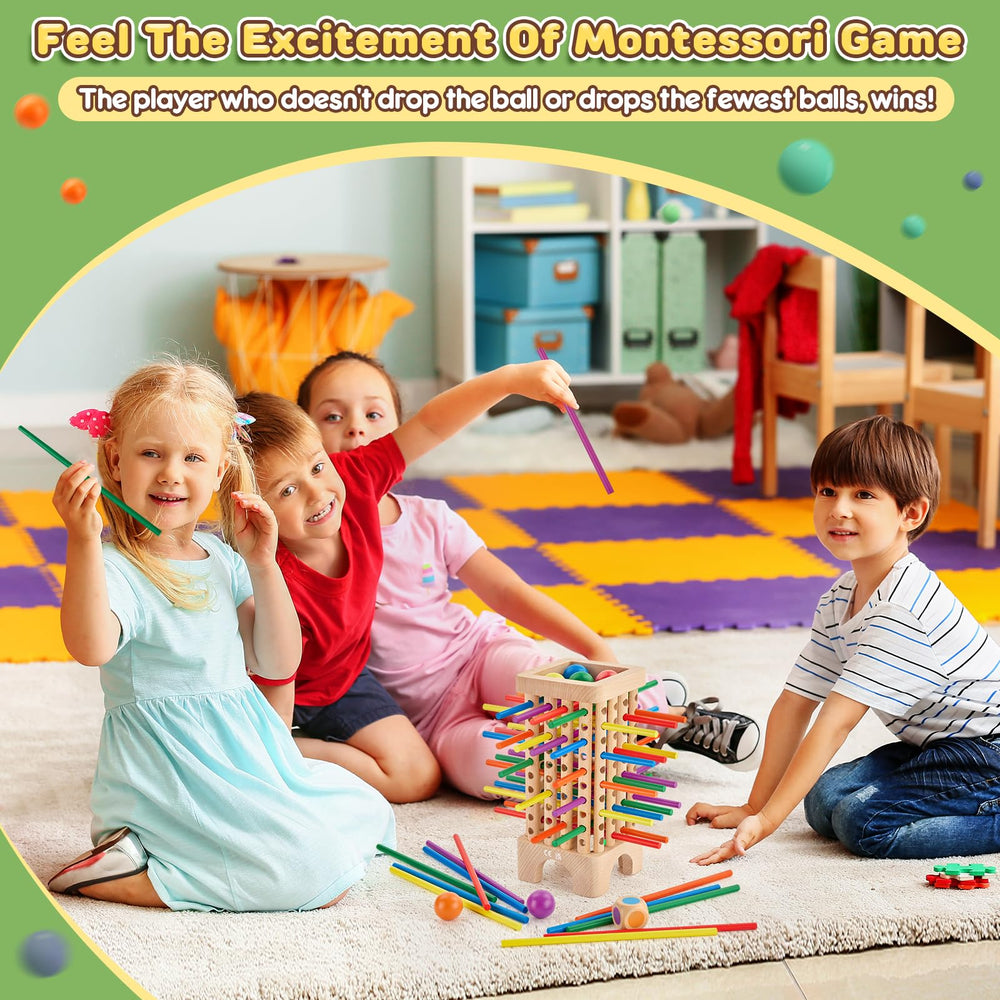 Centtechi wooden colorful sticks in use for fine motor and counting practice