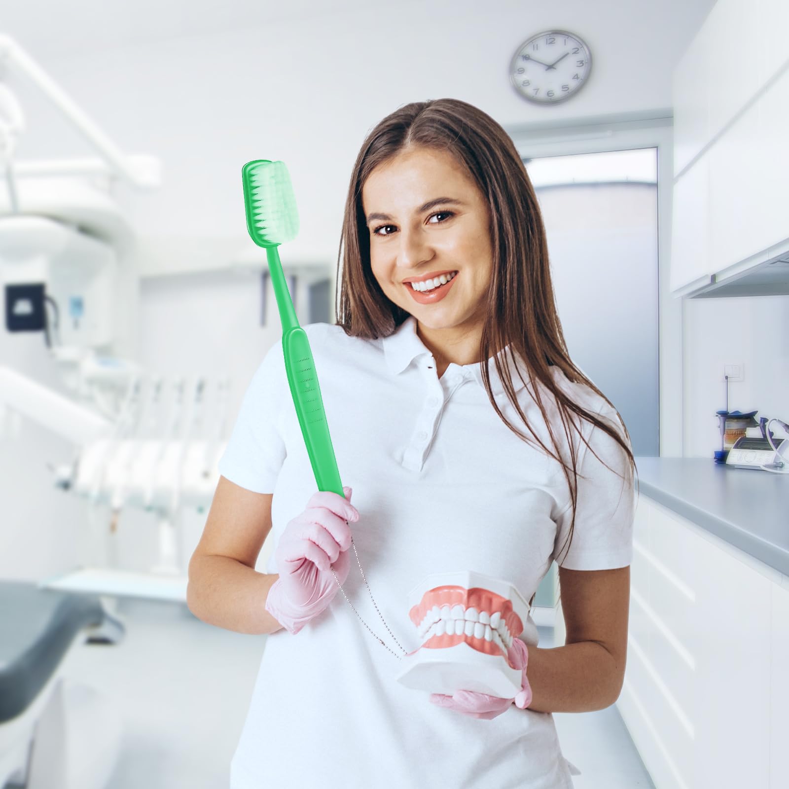 Ceonam oversized toothbrush prop green perfect for themed events.