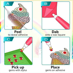 cerfioo Stitch diamond art sticker set highlighting easy, beginner-friendly use