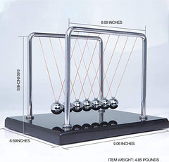 CERROPI Newton cradle 7-ball in swing demonstrates momentum visually for desk relaxation.