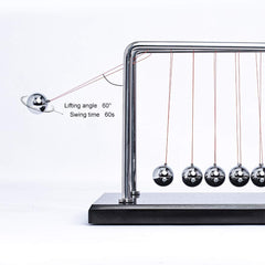 CERROPI Newton cradle 7-balls desk scene demonstrates relaxing visuals to boost concentration