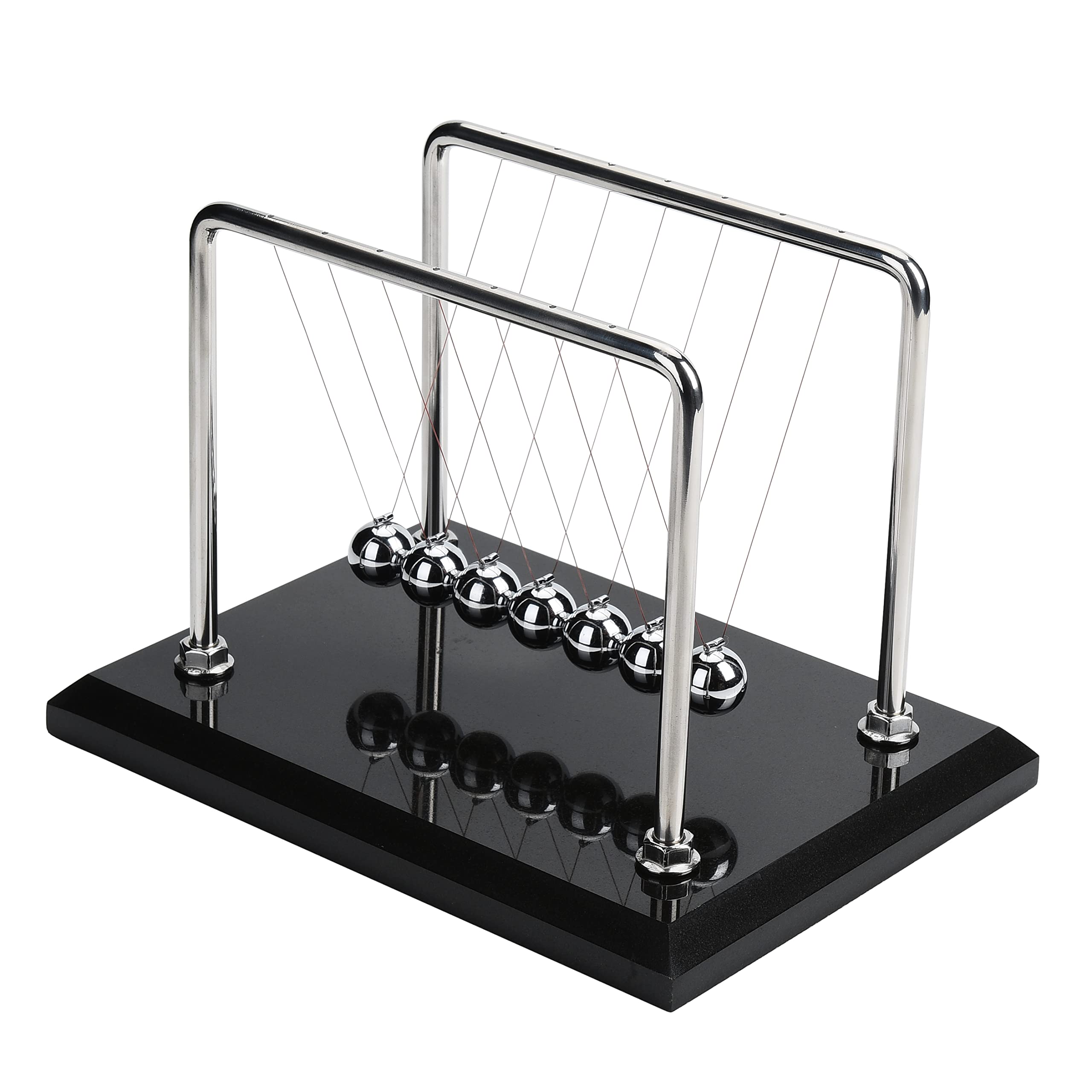 CERROPI Newton cradle 7-balls inside view highlights precise motion for focused desk work