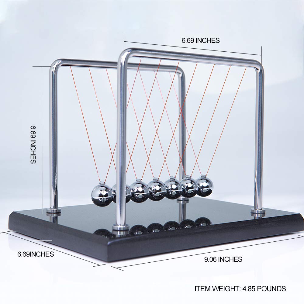 CERROPI Newton cradle marble base emphasizes premium build for elegant shelf display