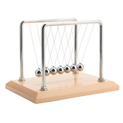 CERROPI Newtons cradle with seven balls on a beech base for desk use