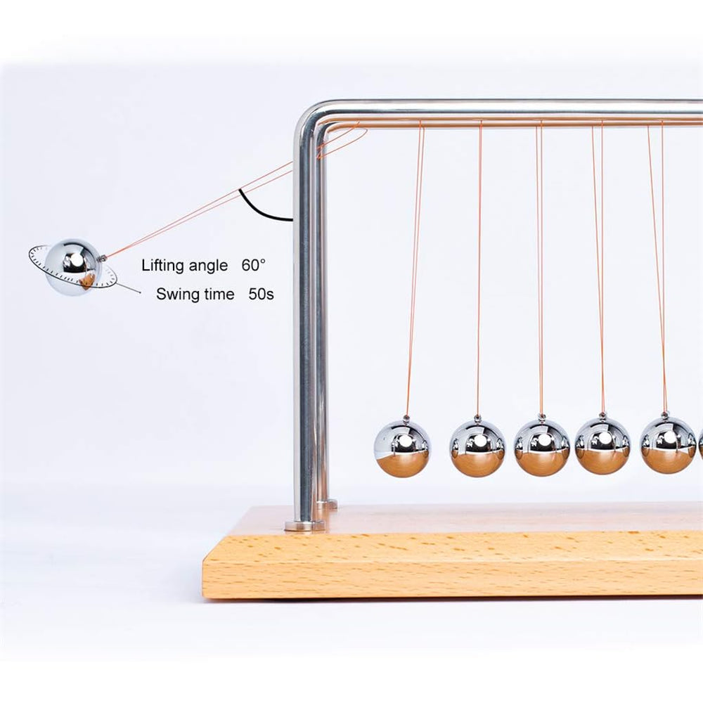 CERROPI Newtons cradle side profile highlighting chrome bars and sleek design