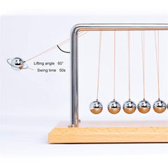 CERROPI Newtons cradle side profile highlighting chrome bars and sleek design