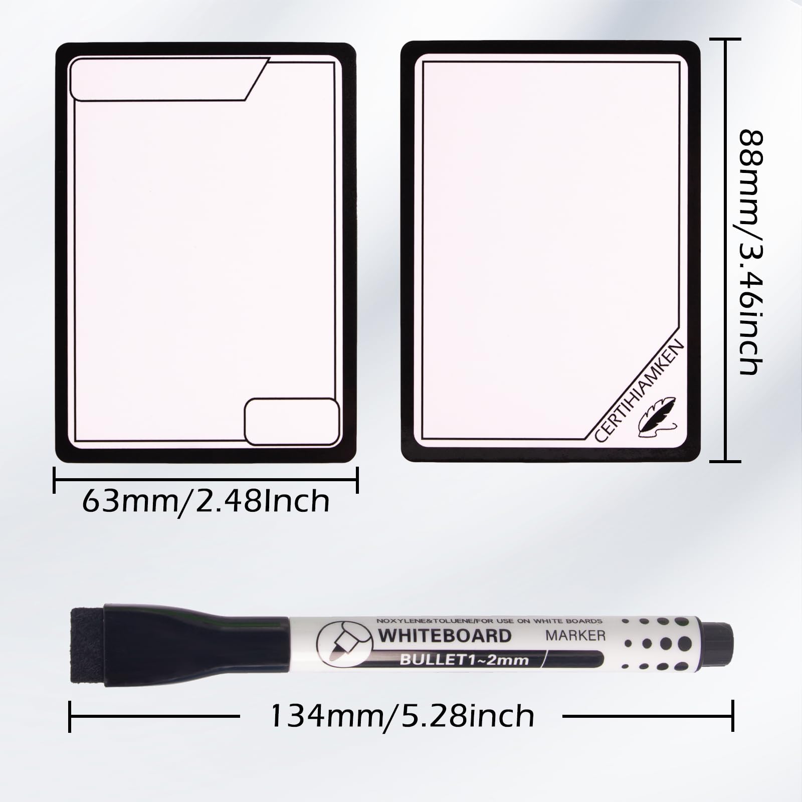 Certihiamken brush tip marker pens in four colors for easy writing and erasing