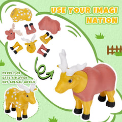 Cessfle cow magnet piece offers secure snaps for stable pretend play.