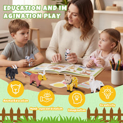 Cessfle farm-scene magnets kit showcases versatile assembly options for kids.