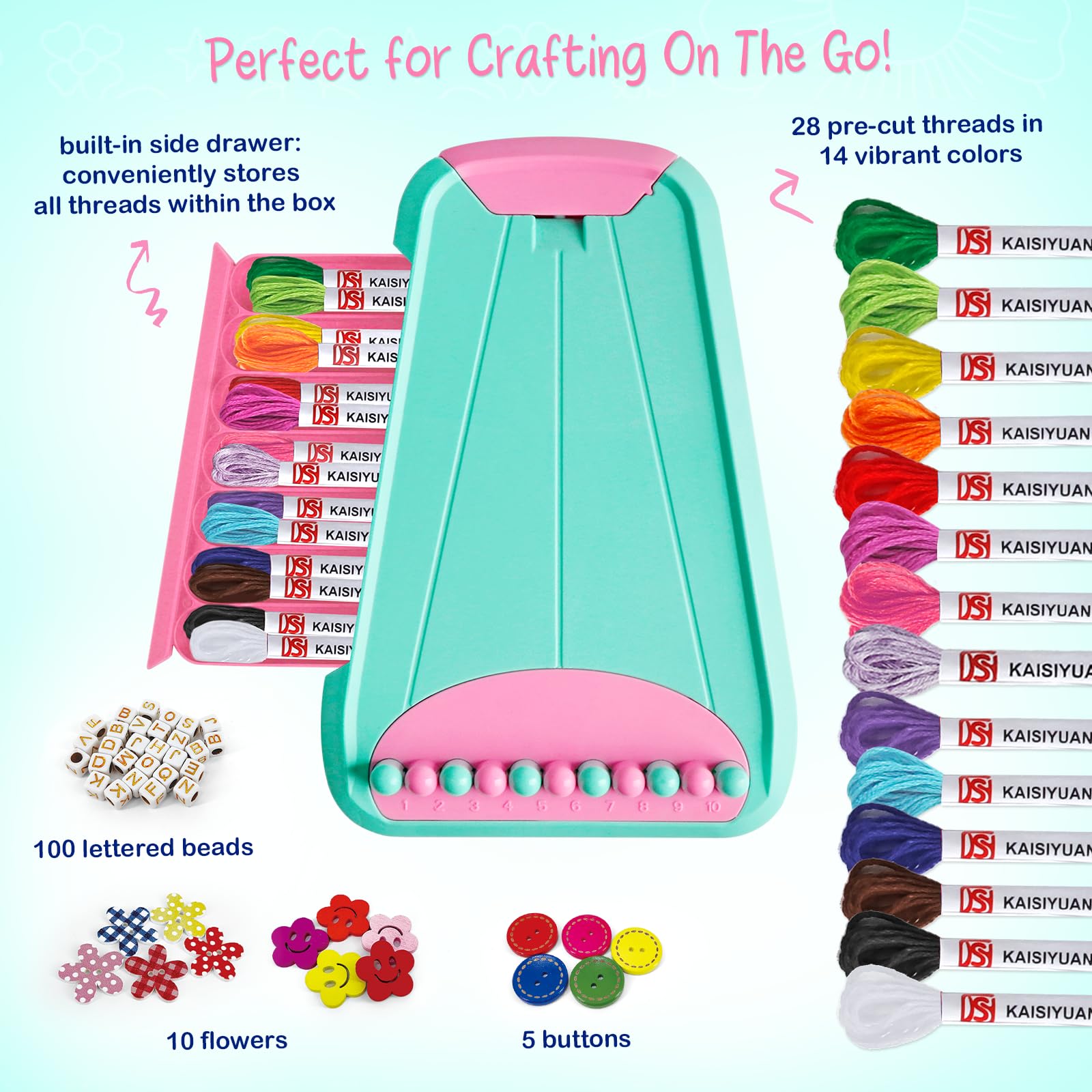 CEUCAL thread holder design keeps threads neat and tangle-free.