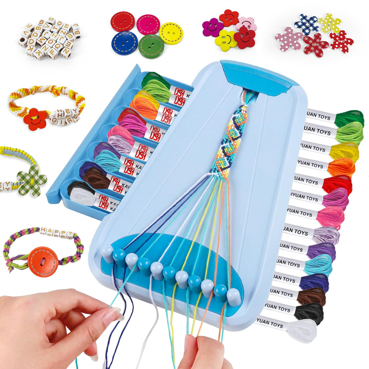 CEUCAL bracelet-making kit front view for portable kids crafting.