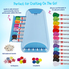 CEUCAL bracelet-making kit side drawer storage shows organized threading.