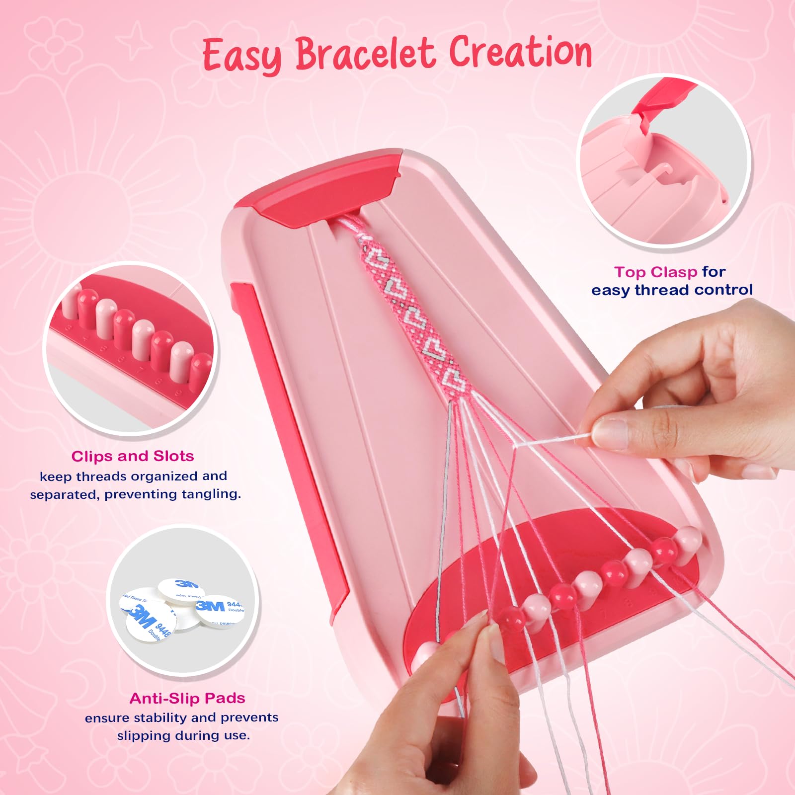 CEUCAL top clasp design keeps threads secure during bracelet making