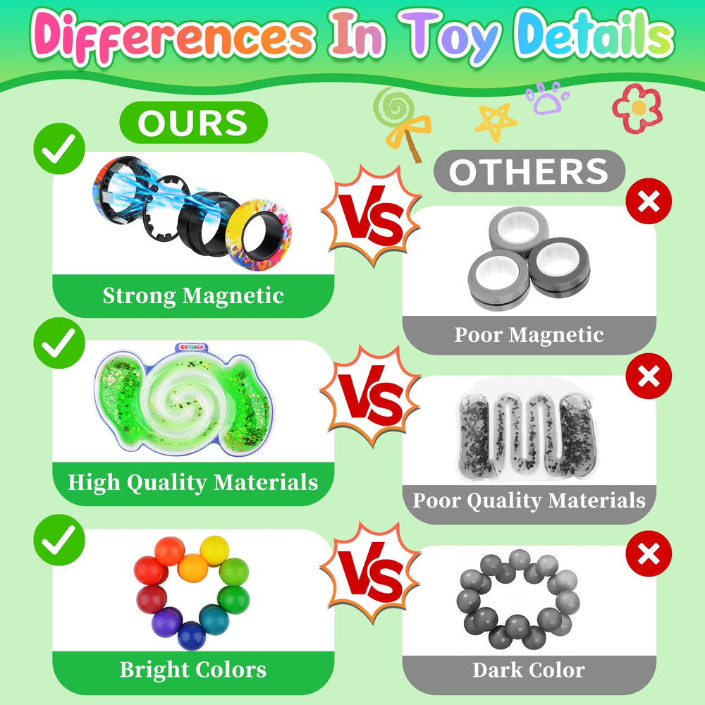 Cevioce magnetic rings fidget toy promotes focus and fine motor skills.