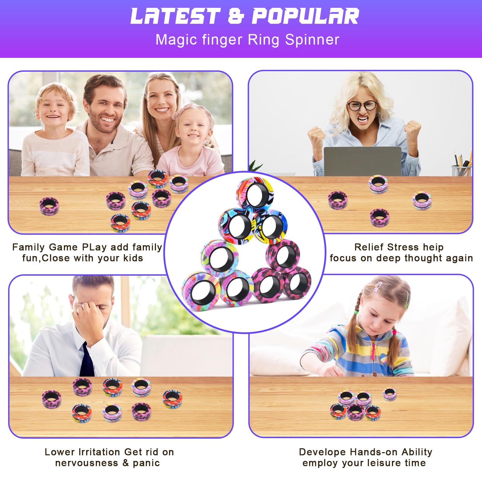 Cevioce 9pcs magnetic rings during group play to entertain friends.