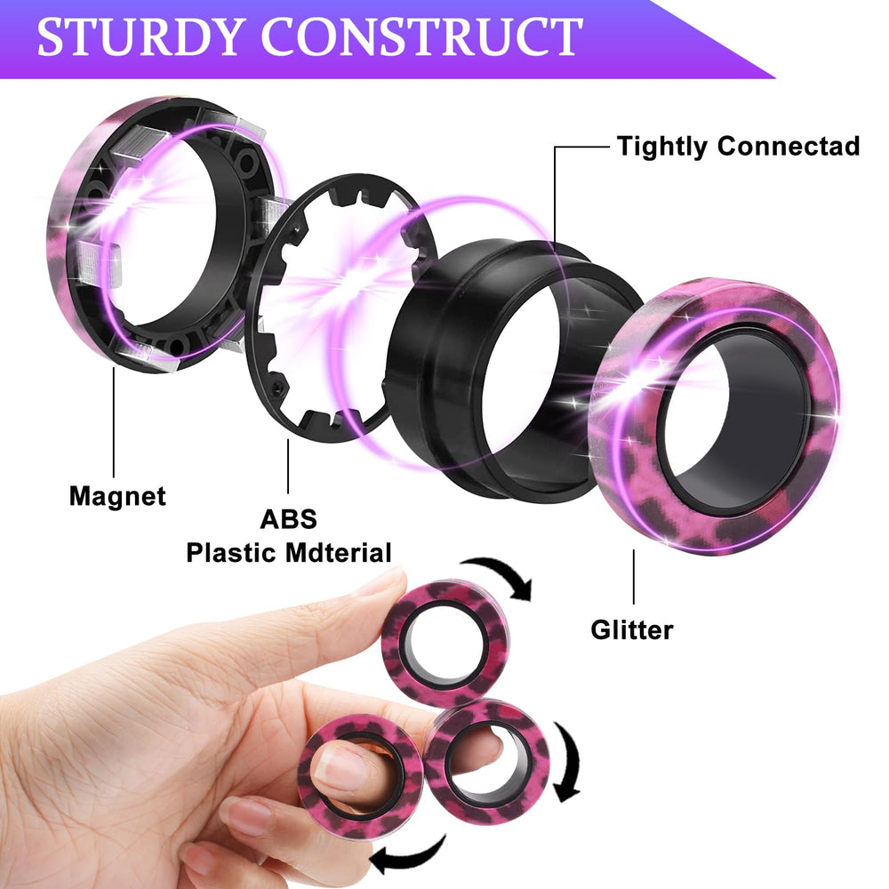 Cevioce 9pcs magnetic rings pack ideal for travel and stress relief.