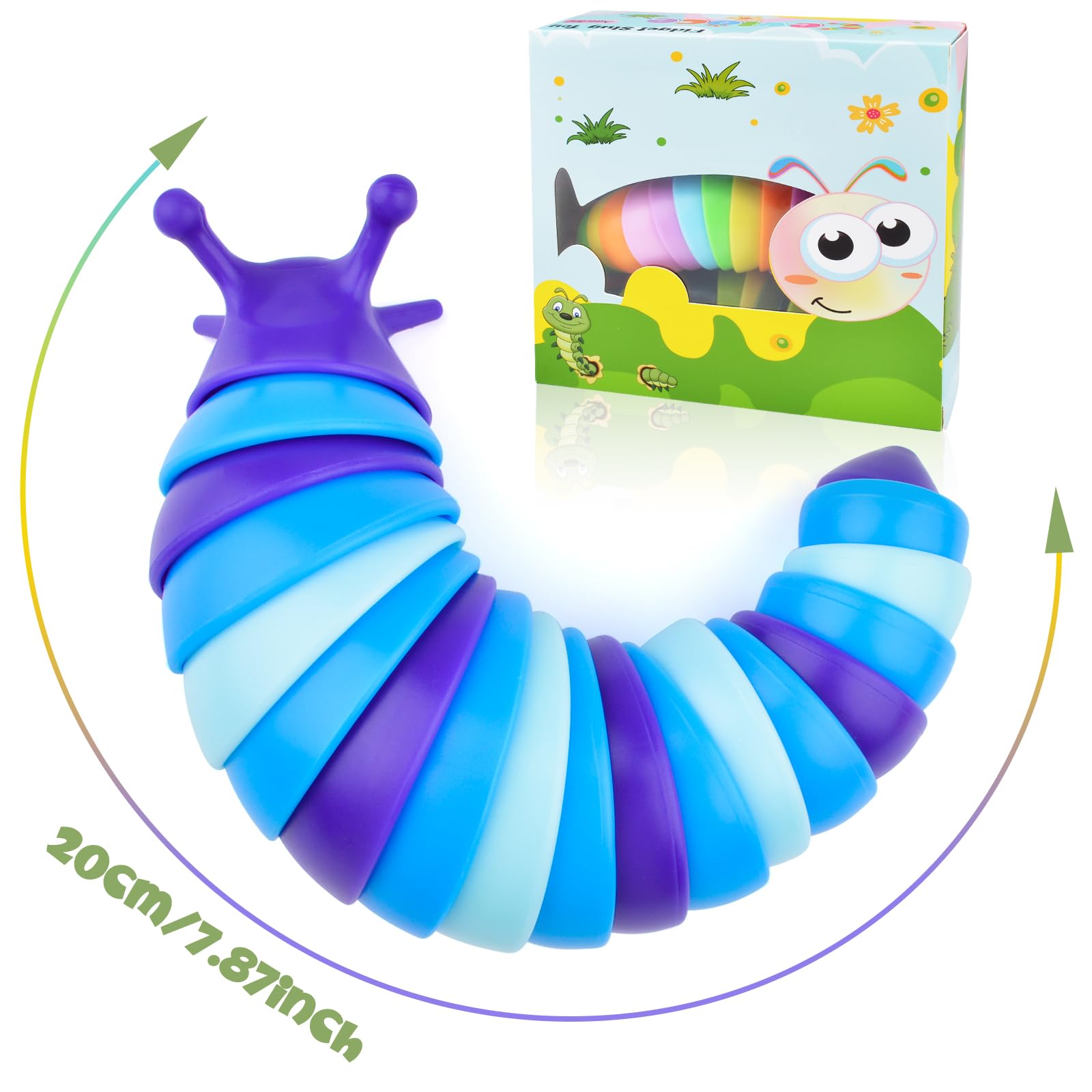 Cevioce Sensory Slug Toy 3-pack on display for compact travel use.