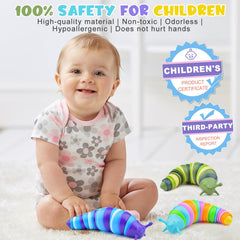 Cevioce Sensory Slug Toy wriggling to stimulate tactile focus.