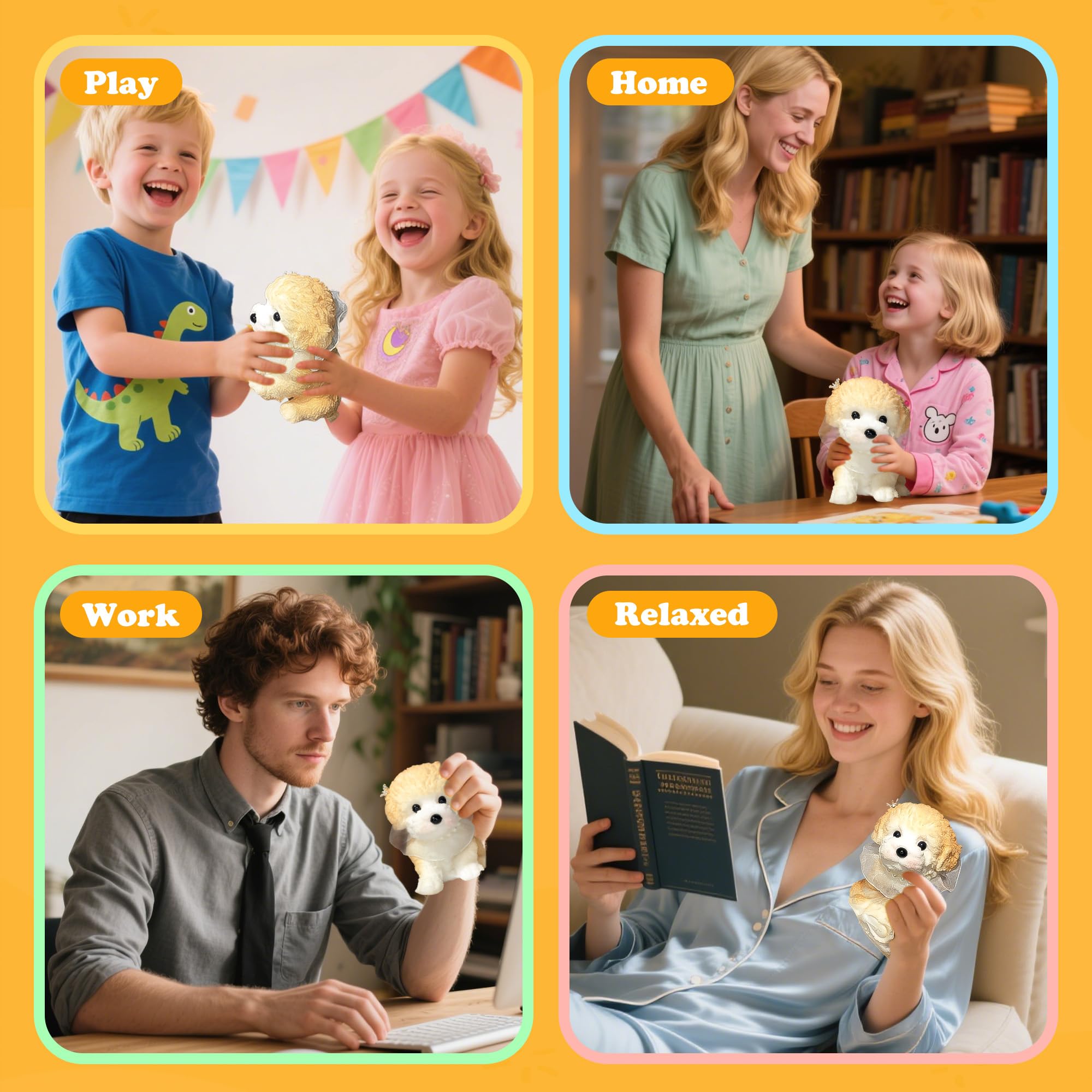 Cevly Taba Squishy Dog yellow packaging and presentation