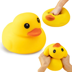 Cevly Duck Squishy Toy in bright yellow, ideal for desk calm and focus.