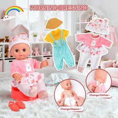 Cewuky two sets of doll clothes enhance outfit-changing pretend scenarios.