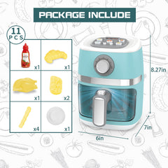 Cewuky air fryer with clear window showing cooking action for kids.