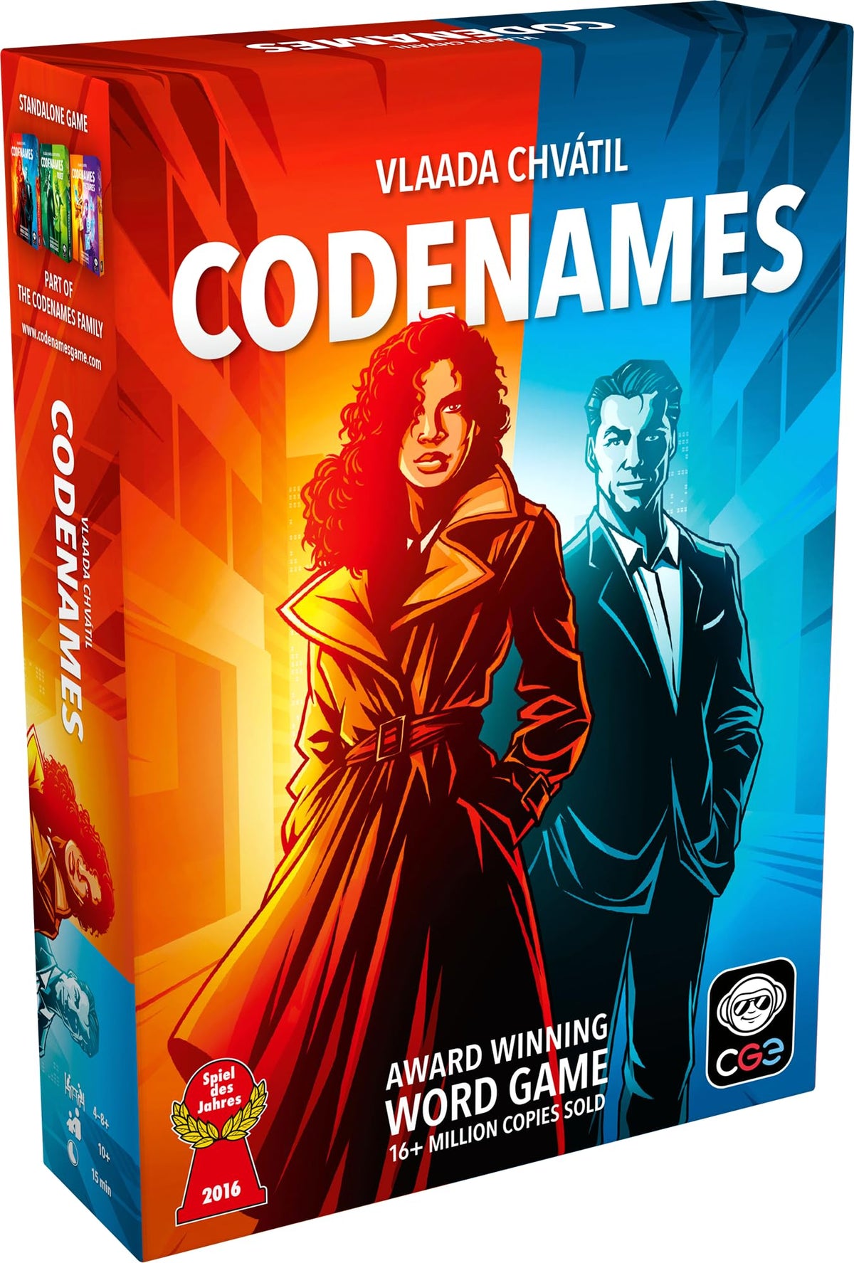CGE Codenames 2nd edition grid setup for strategic clue play.