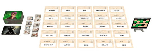 CGE Codenames Duet 2nd Edition clue round with one-word clues and numbers
